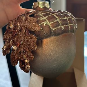 Beautiful Glittery Fall Acorn, Leaf & Pinecone Ornament Perfect For Fall Wreaths